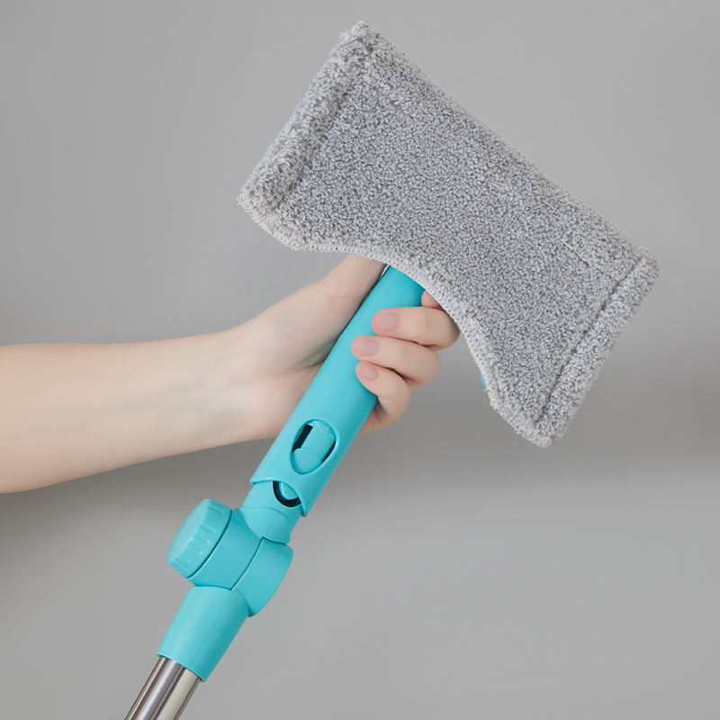 Telescopic dust removal glass wipe combination