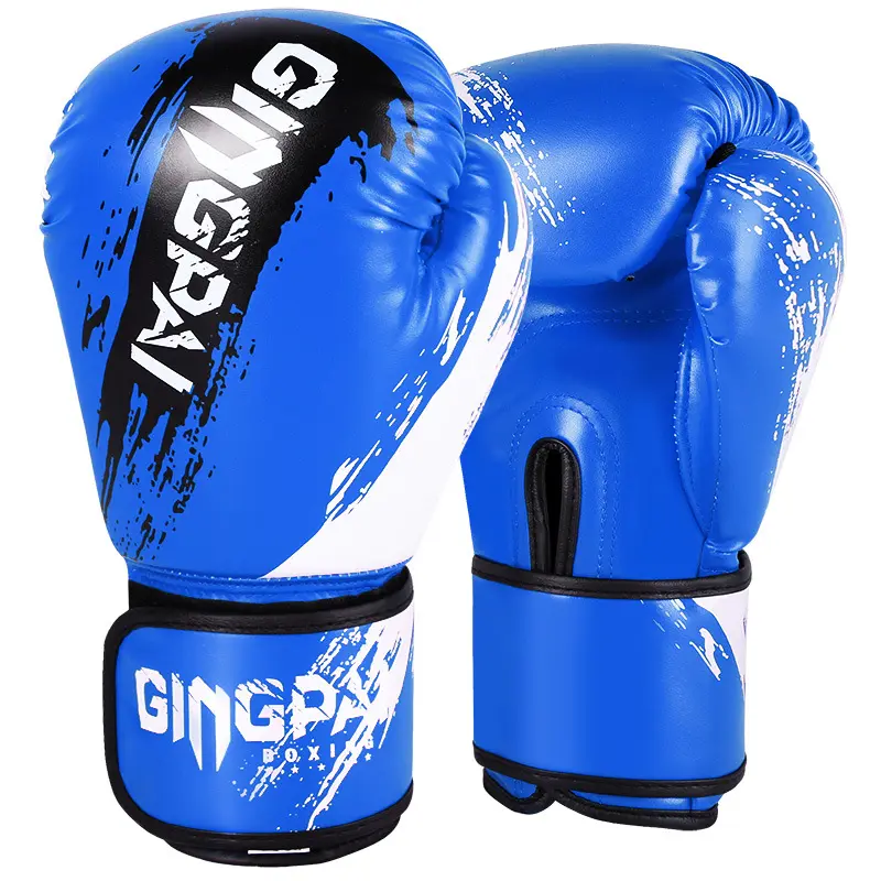 Guantoni da boxe Logo personalizzato 10oz MMA Sparring Muay Thai Kickboxing Training guanti da boxe professionali in pelle sintetica guantoni da boxe