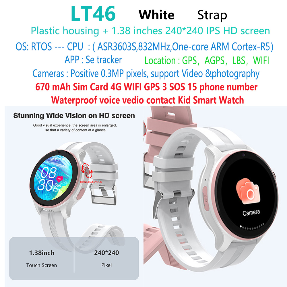 White LT46-kid-4g-sim-sos-gps-tracker-smart-watch