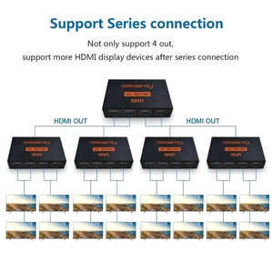 Divisor de vídeo 4K y 2 K compatible con 1x4 Full HD 1080p, conmutador de vídeo, 1 entrada, 4 salidas, adaptador de amplificador