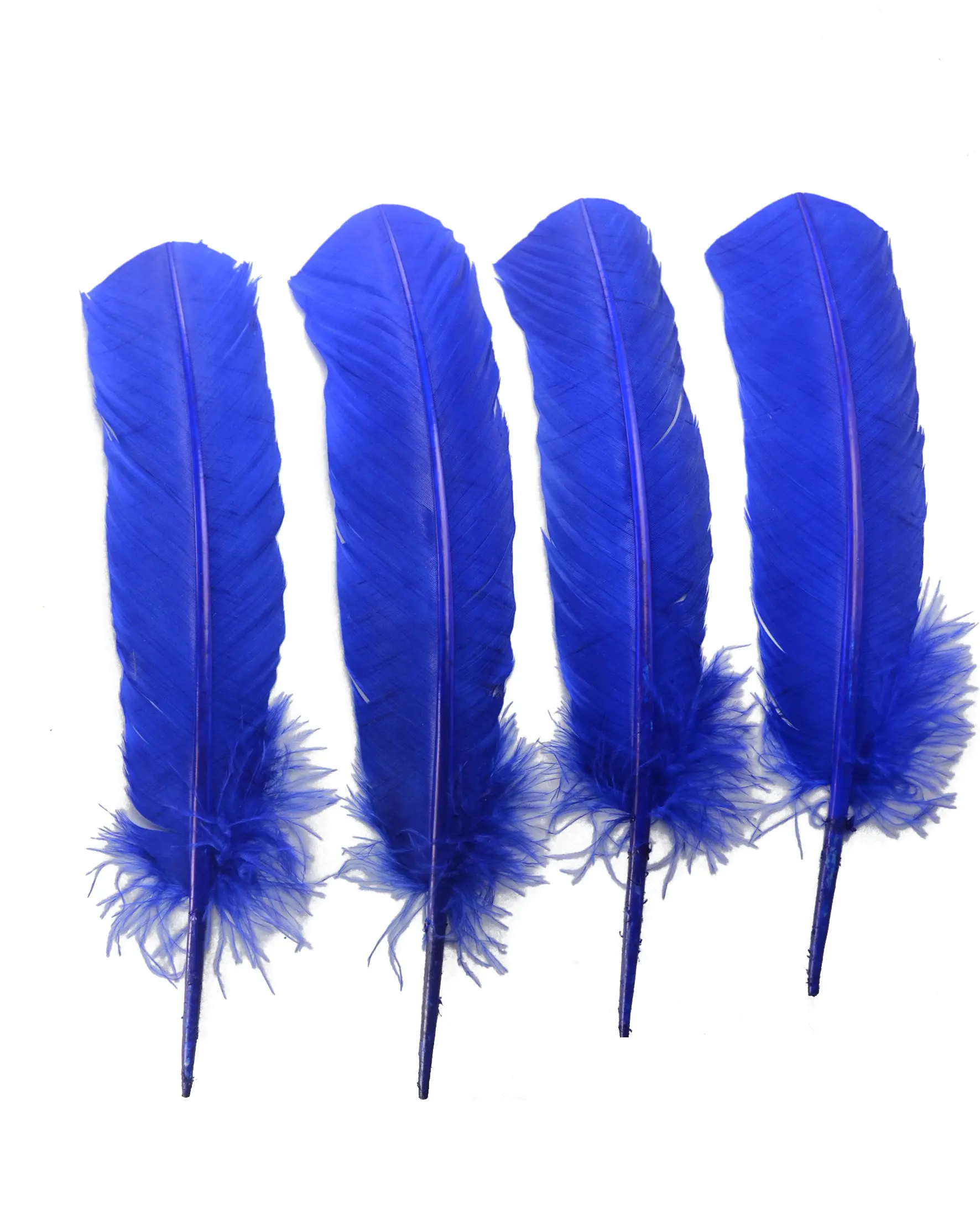25-30 cm Natural Washed Bleached Blue Turkey Round Wing Quill Dyed Turkey Feather For DIY Craft Costume Headdress Angle Wing