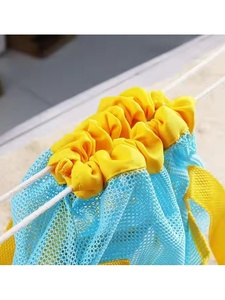 Factory Wholesale Toy Storage Pouch Folding <strong>Shell</strong> Collecting Shoulder <strong>Net</strong> Bag with Zipper Durable <strong>Mesh</strong> Beach Bag Set for Kids