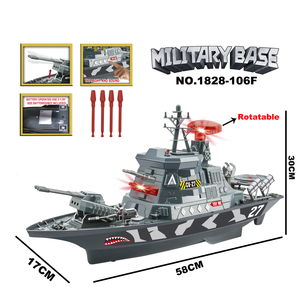 Bateau avec radar rotatif