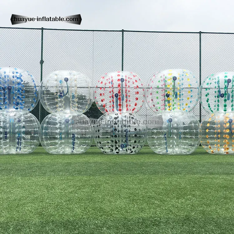 屋外大人TPU/PVCバブルサッカーサッカーボールインフレータブルバンパーボールカラードット付き