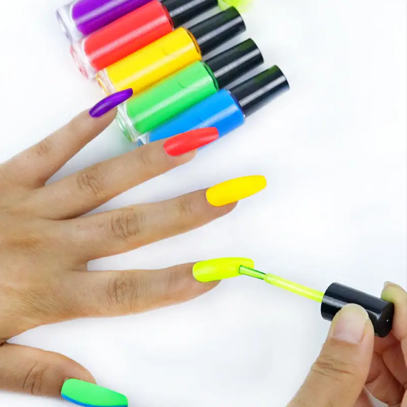 Pintura de uñas UV temporal de agua multicolor con logotipo personalizado para maquillaje de Arte de uñas