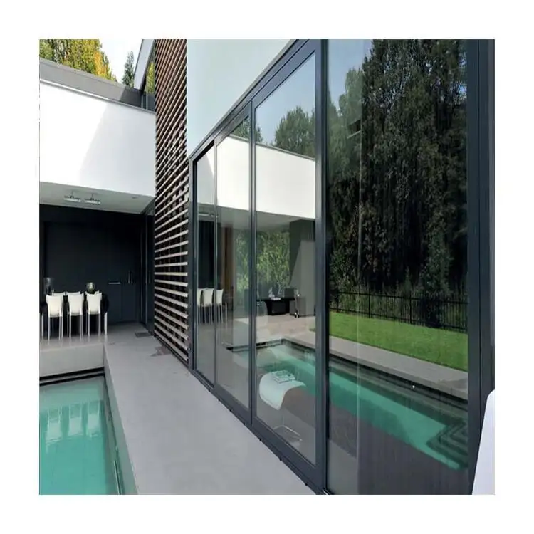 Villa aluminium sliding doors big entrance low-e sliding glass patio doors stainless steel sliding door
