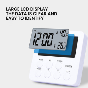 Time <strong>Display</strong> <strong>LED</strong> Humidity Meter Alarm Clock Hygrometer Electronic Thermometer - Product Image 5