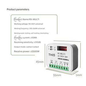 RX-MULTI 300-868MHz Mehrfrequenz-Empfänger 2-Wege-Schalter Access Control Gate Fernbedienung Controller Kunststoff Material - Product Image 3