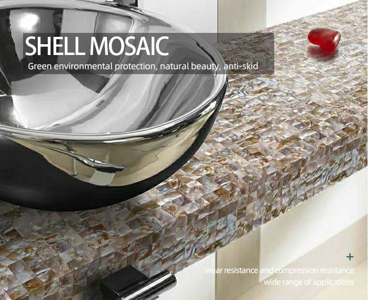 natural oil pattern seamless shell art mosaic tile for kitchen backsplash and wall decor