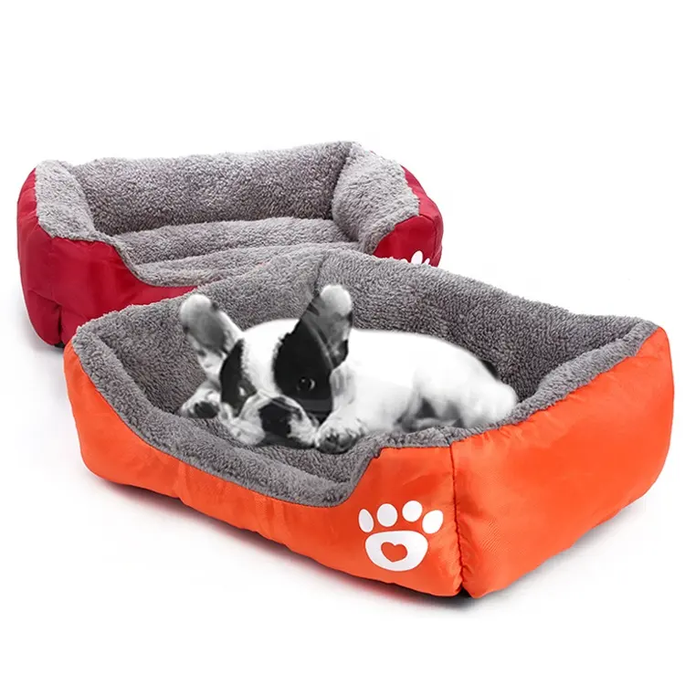 Sofá de seguridad para mascotas, cómodo y lavable, algodón, transpirable, rectangular, para cachorro, cojín, cama para perro