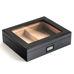 VANACE New Zealand XXL Adjustable <strong>Humidity</strong> Case Humidifier Rectangle Box Glass Wooden Cigar Humidor - Product Image 2
