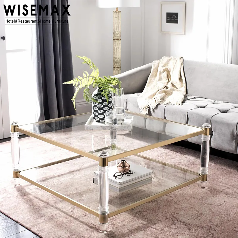 WISEMAX MOBILIÁRIO Nordic simples sala centro mesa de chá quadrados acrílico mesas de café para casa projeto villa hotel