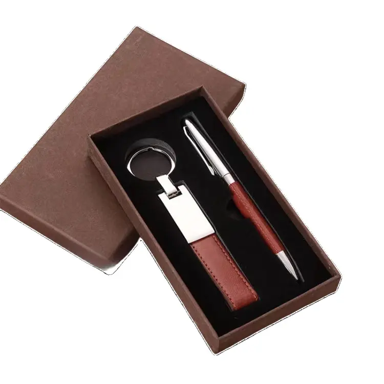 customization corporate gift office promotion keychain and pen sets 2 in 1 business custom logo giveaways company enterprise