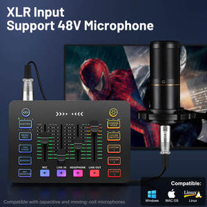 Interface Sound Card Live Broadcast Streaming Gaming <strong>Microphone</strong> Sound Music Analog Mixing Console Professional Power <strong>Audio</strong> Mixer - Product Image 2