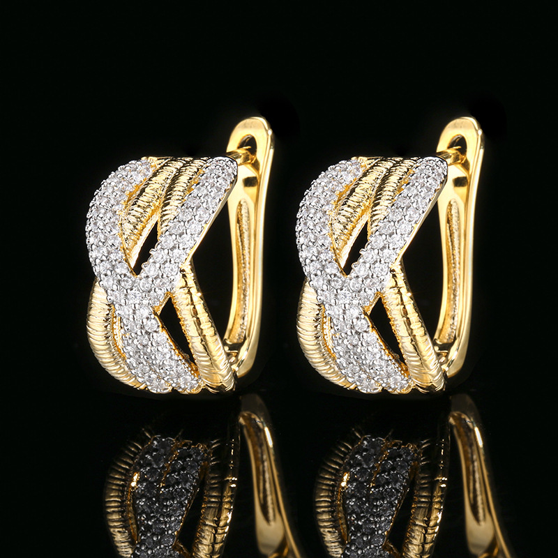 White diamond ear studs