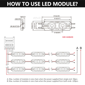 กลางแจ้ง12V 2สัญญาณไฟ1W SMD 24V โมดูล LED ไฟ2835ขนาดเล็กประสิทธิภาพสูงส่องสว่างฉีด LED โมดูล IP65 - Product Image 5