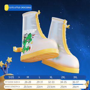 Unisex Soft Summer Rain <strong>Boot</strong> Cover Waterproof Non-Slip <strong>PVC</strong> Shoe Cover with Rubber Insole for Primary School <strong>Boys</strong> and Girls - Product Image 5