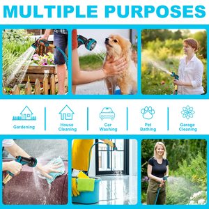 גן צינור 50ft מים צינור עם 10 פונקצית זרבובית, Leakproof קל משקל מים צינור, להרחבה גמיש צינור