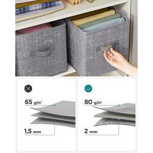 Màu Xám Lưu Trữ Cubes Có Thể Gập Lại <span class=keywords><strong>Cube</strong></span> Lưu Trữ Bin Quilt Dưới Hộp Lưu Trữ Với Đôi Xử Lý Tủ Quần Áo Tổ Chức Cho Kệ - Product Image 5