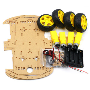 Smart Robot Car 4WD Motor Chassis /Tracing <strong>Remote</strong> <strong>Control</strong> Two-wheel Drive Three-wheel Universal Wheel Parts <strong>For</strong> <strong>Arduino</strong> Diy Kit