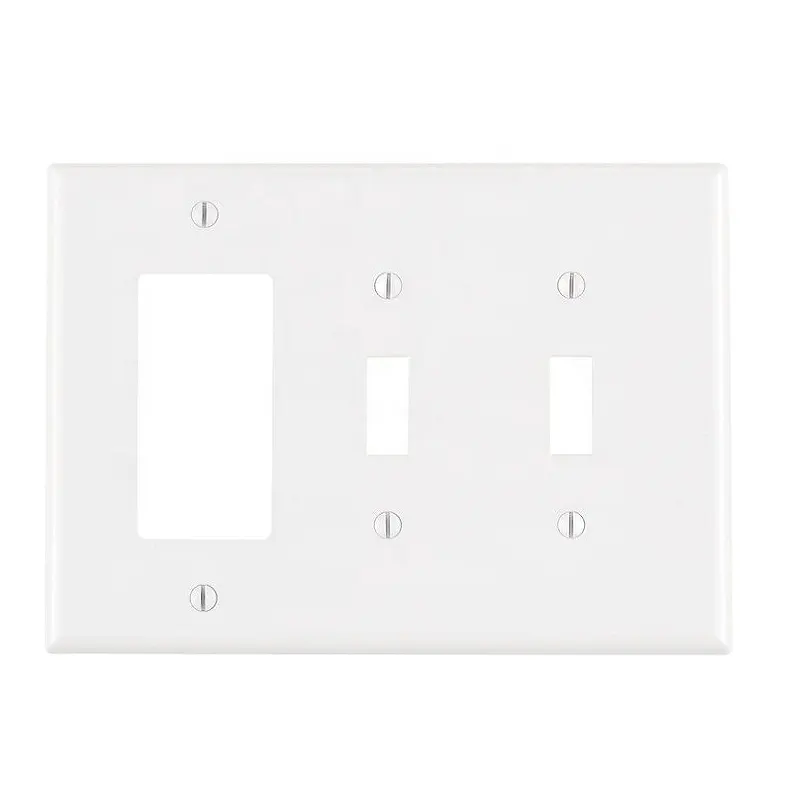 Blanc 3 Gang 1-bascule 2-bascule décoratif pvc plaque murale interrupteur de sortie panneaux muraux et plaques