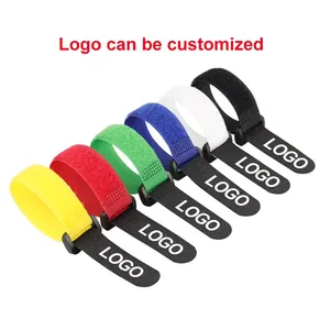 Factory Custom Logo <strong>Elastic</strong> and Self-Adhesive Nylon Soft Fabric Strap Adjustable Webbing <strong>with</strong> <strong>Hook</strong> and <strong>Loop</strong> Buckle - Product Image 4