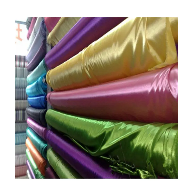 Wujiang vestido de tecido de cetim 100% poliéster, brilhante, várias cores, em estoque