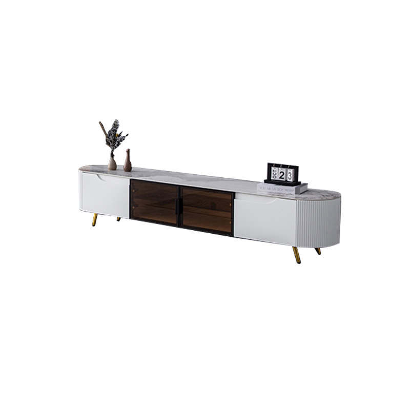 TV cabinet (fish belly white glossy stone surface)