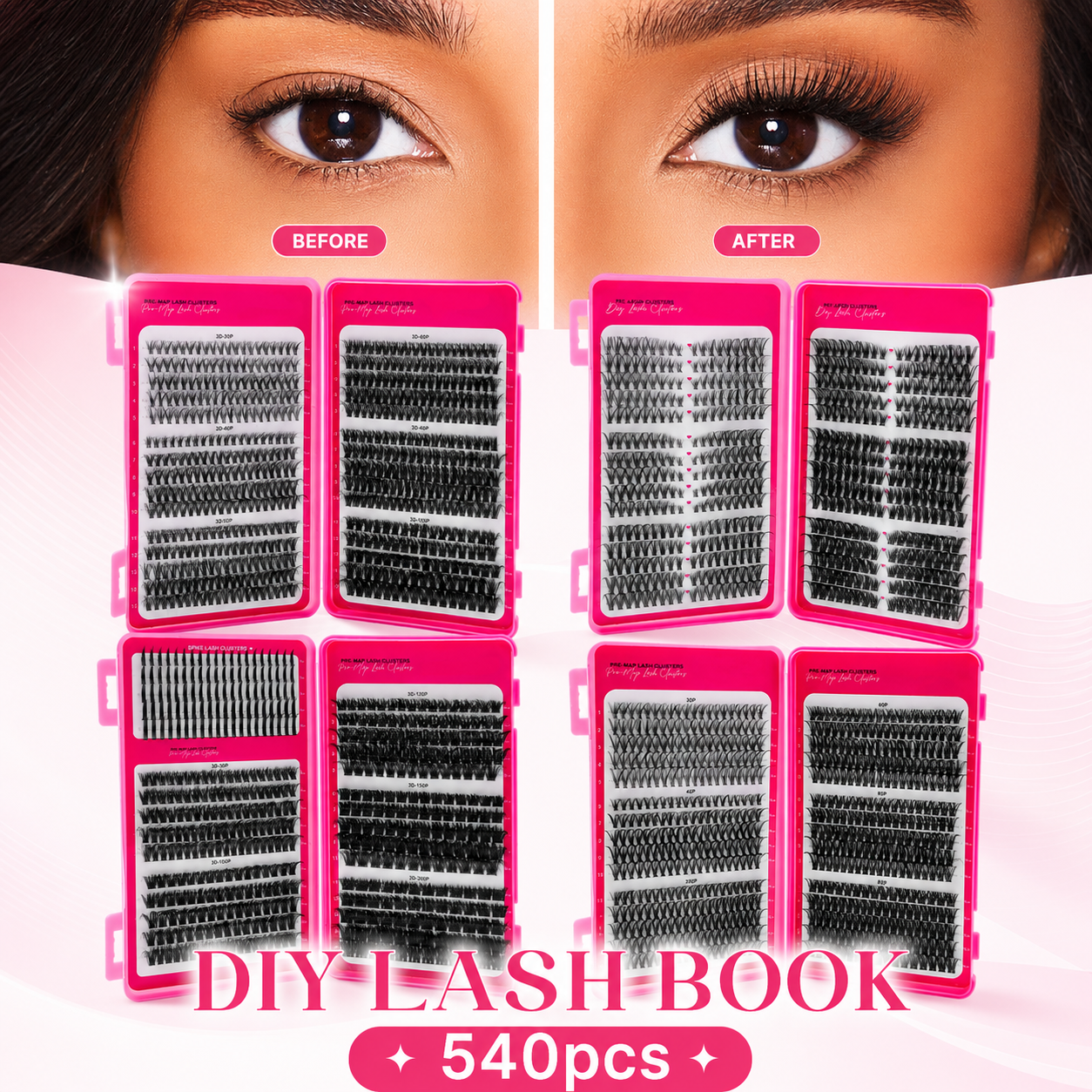 DIY lashes cluster