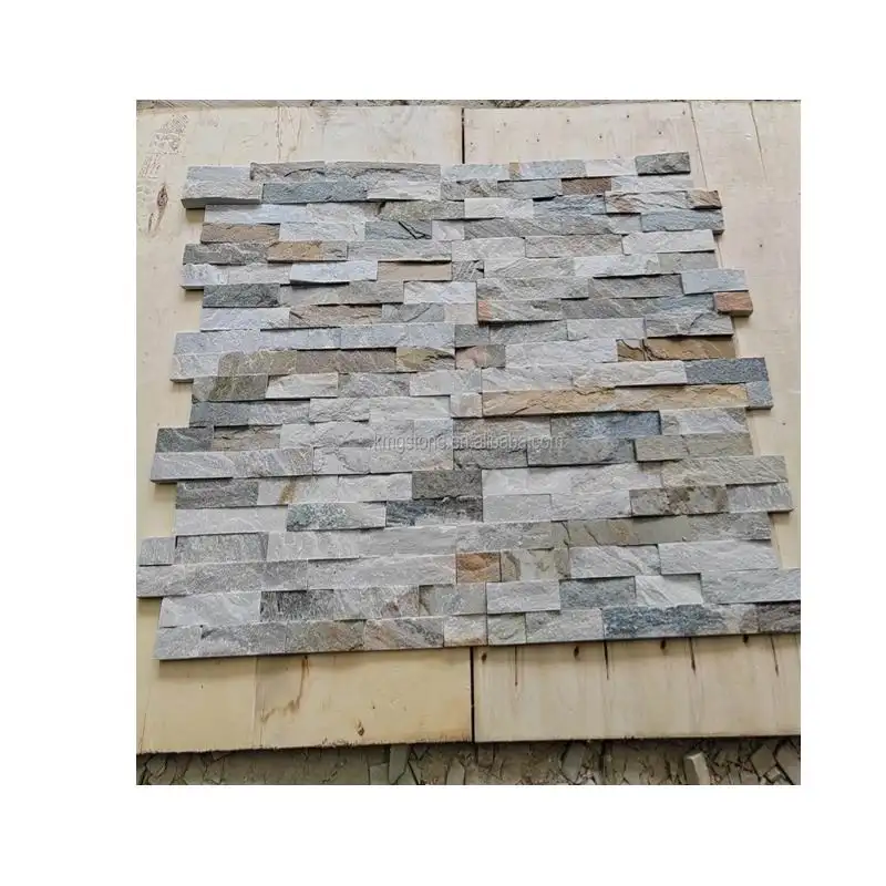 Azulejos de revestimiento de pared de piedra 3D Exterior de diseño moderno, acabado dividido Natural, corte a tamaño, aspecto de piedra, azulejos con aspecto de piedra 3D