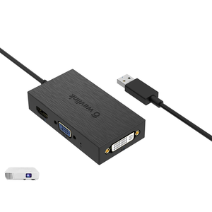Wavlink USB3.0 to DVI <strong>VGA</strong> Display Adapter 1080P Multiple Monitor Video Adapter Video Card for Multi-screen Mirror Display - Product Image 1
