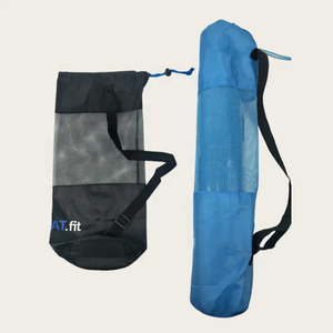 Material de malla con cordón de poliéster de nailon de fondo redondo azul negro pequeño personalizado bolsas de malla lavables para almacenamiento bolsa de embalaje de cuerdas - Product Image 5