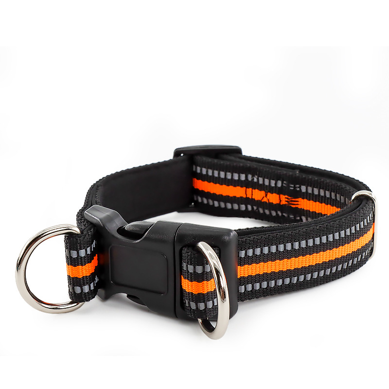 Collier réfléchissant à double anneau en D - orange