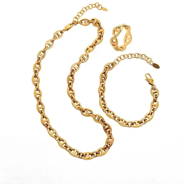 MARONEW – Bracelets en acier inoxydable de conception européenne pour femmes, bijoux en or 18K pour dames, grand Hiphop