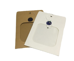 Kunden spezifischer umwelt freundlicher A4 C6 A5 Kraft feilen umschlag Schnur verschluss und Knopf umschläge mit PVC-Fenster - Product Image 1