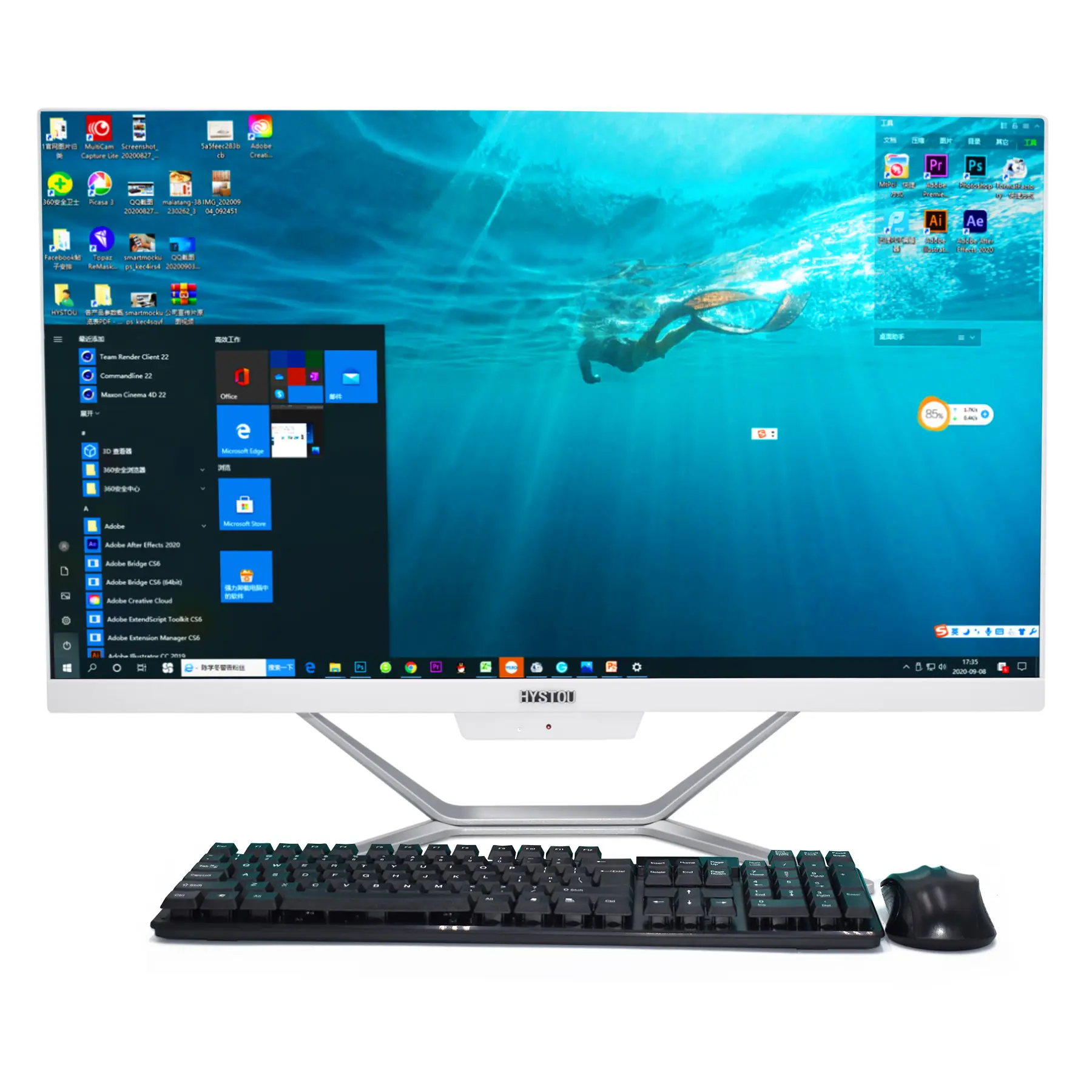 Máy Tính Để Bàn 21.5Inch 23.8Inch 4K Aio I5 7300HQ Tất Cả Trong Một Với Webcam