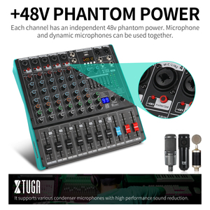 XTUGA TS7 profesyonel mikser 7 kanal Blueteeth karıştırma konsolu 99 DSP etkisi ile ev Karaoke Usb canlı arayüz mikser - Product Image 2
