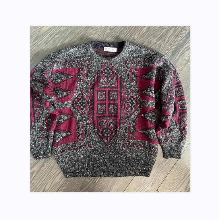 Wholesale Secondhand Knitwear Long Sleeve Round Neck Knitted Winter Cotton Used Knitted Sweater