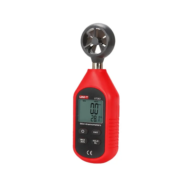 Anemómetro digital de mano, medidor de velocidad del viento, medidor de temperatura, pantalla LCD, medidor de velocidad de flujo de aire, UT363, 2017