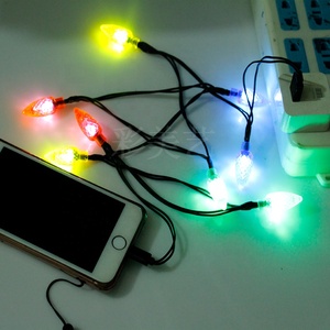 Multicolor C6 Strawberry LED String Lights Cable de carga USB Línea de datos para Micro Type-C iPhone para decoraciones navideñas - Product Image 2