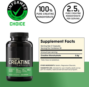 Greenpie 100% Creatine monohydrate บริสุทธิ์กล้ามเนื้อได้รับเร็วขึ้นหลังออกกำลังกาย Creatine แคปซูลสำหรับผู้หญิงผู้ชาย - Product Image 5