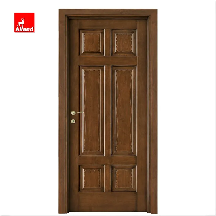 Ánh Sáng Nâu Stained Kết Thúc Walnut GỖ NỘI THẤT PHÒNG NGỦ Cửa Truyền Thống Pre-treo Nội Thất Bằng Gỗ Cho Trang Chủ