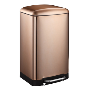 JILI Modern tasarım altın dikdörtgen Pedal paslanmaz çelik çöp kovası 30 litre mutfak oturma odası çöp için yüksek sınıf seçin - Product Image 1
