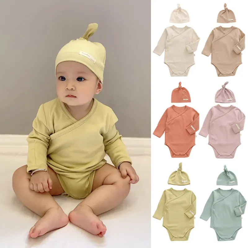 Hongbo Baru Lahir 3 Bulan 6 Bulan 9-12 Bulan 2 Tahun Oeko Tex Gadis Anak Lengan Panjang Bayi Baju Monyet Bayi Pakaian Vendor Di Cina