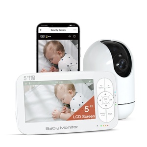 Tuya WiFi bebek izleme monitörü 5 inç HD App kontrolü kablosuz iki yönlü ses Babyphone VOX modu gece görüş Video kayıt bebek kamerası - Product Image 1