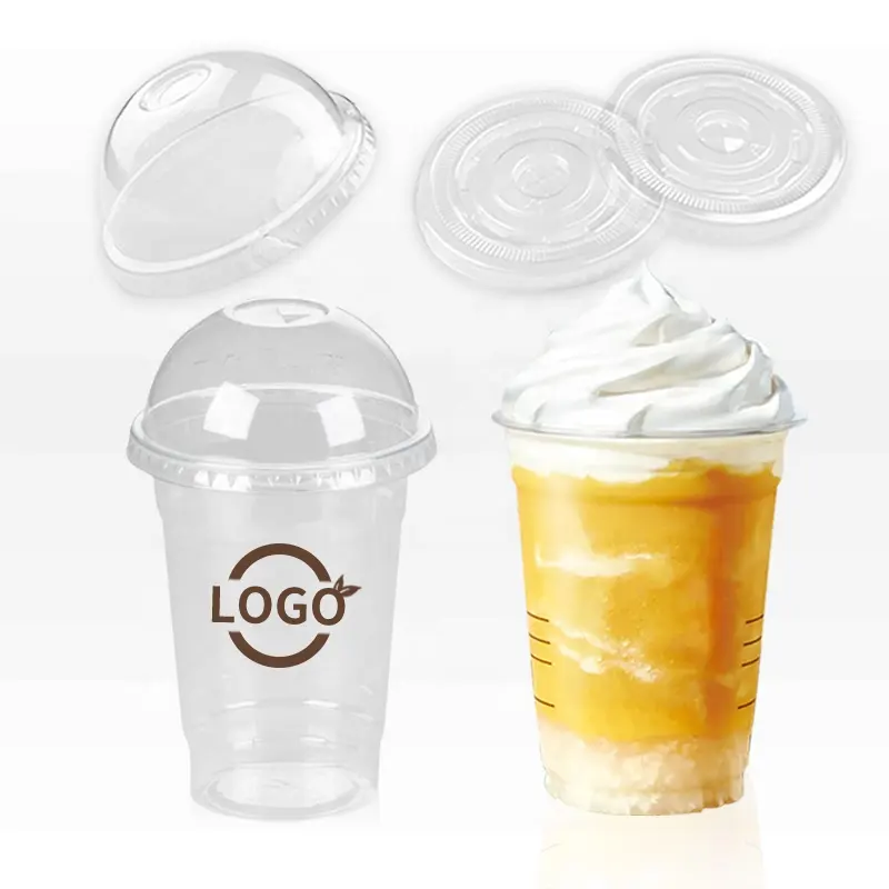 12oz 16oz 20oz 24oz 32oz individuell bedruckte Plastik blase Tee Boba Tassen wegnehmen Einweg Kunststoff kalte Kaffeetasse