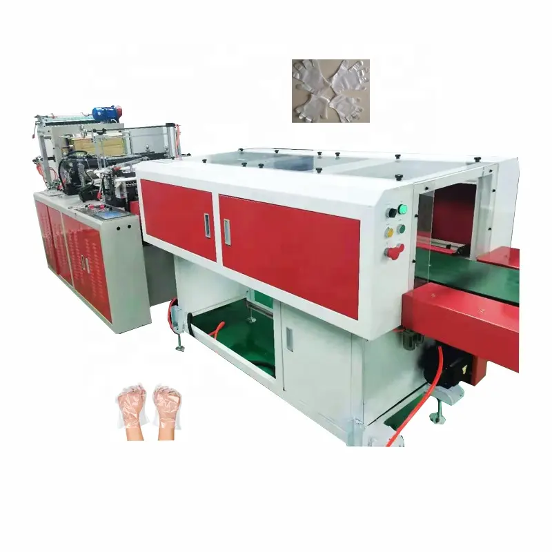 Machine professionnelle de fabrication de gants en plastique PE/CPE/TPE à usage Commercial, 180-220 pièces/min * 2
