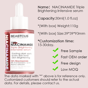 Siero per la cura della pelle nuovo siero per lo sbiancamento del viso Anti età con 30% vitamina <span class=keywords><strong>C</strong></span> 5% Nicotinamide Niacinamide 10% siero di vitamina E - Product Image 6