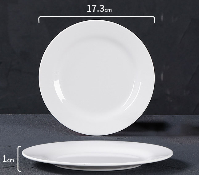 Assiette plate blanche de 7 pouces