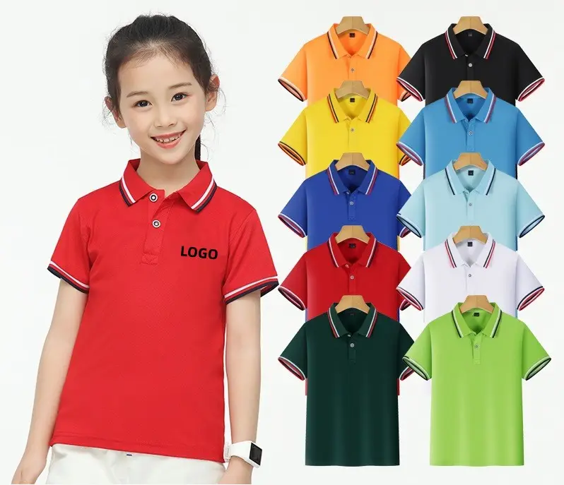 Детская рубашка-поло с коротким рукавом, футболка с индивидуальным логотипом, школьная форма с принтом, одежда для родителей и детей